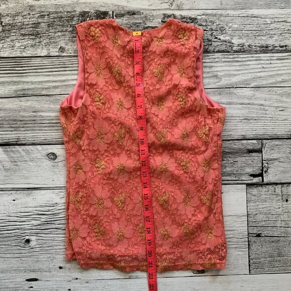 Y2K Vintage Jessica Sheer Sparkly Lace Babydoll Tank Top Blouse - Picture 14 of 15